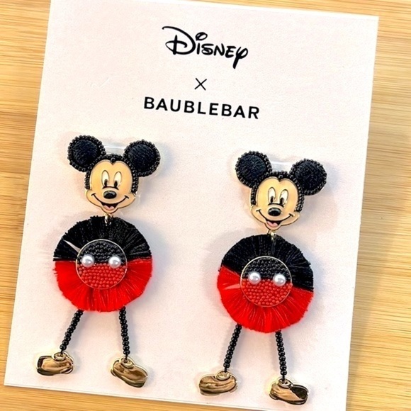 Brand New Disney x BaubleBar Mickey Mouse Beaded Drop Earrings - Picture 3 of 15